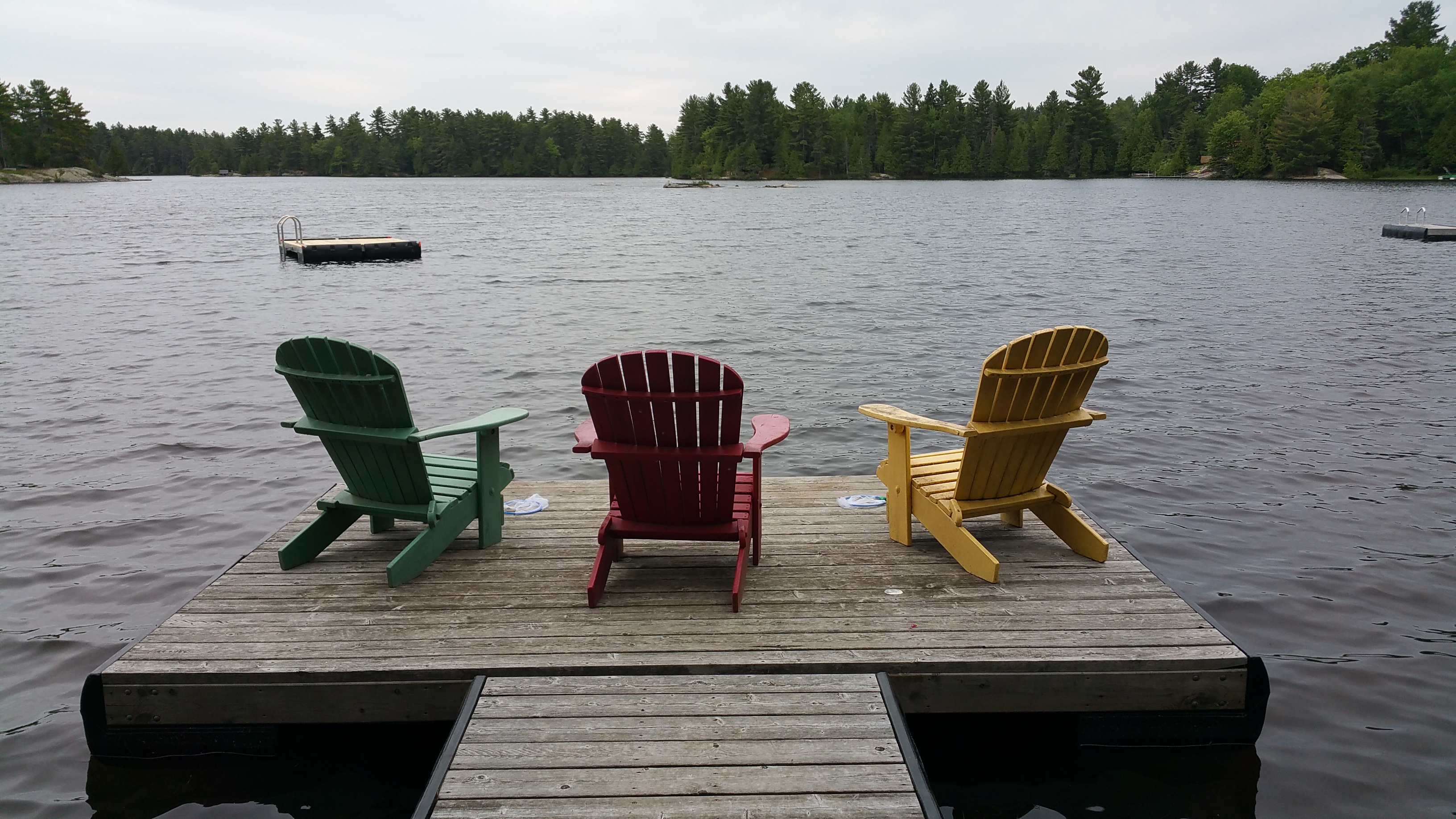 cottage dock adirondack chairs